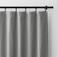 Pebble Grey Merrow Stitch Organic Cotton Window Curtain Panel 52"x120"