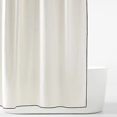 Merrow Stitch Black & White Shower Curtain