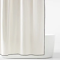 Merrow Stitch Black & White Shower Curtain