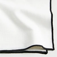 Merrow Stitch Crisp White Organic Cotton Napkin, Set of 4