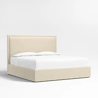 Meraux Ivory Upholstered King Storage Bed