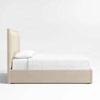 Meraux Ivory Upholstered King Storage Bed
