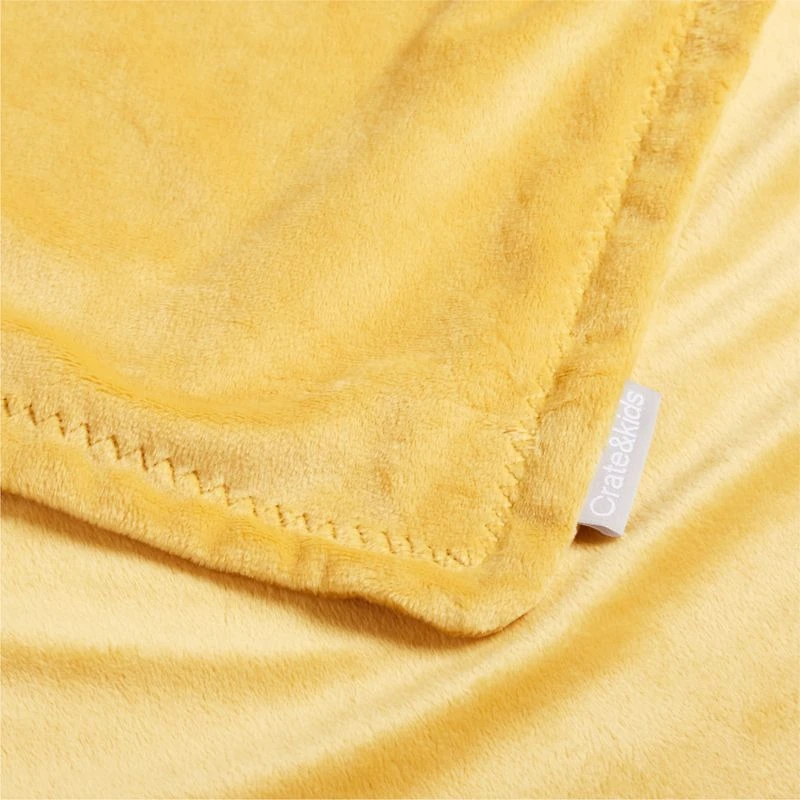 Yellow Ultra Soft Zig Zag Stitch Baby Stroller Blanket