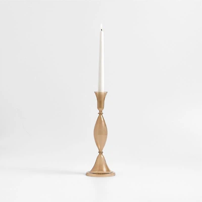 Milano Large Amber Glass Taper Candle Holder 12.5"