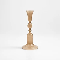 Milano Medium Amber Glass Taper Candle Holder 9.3"