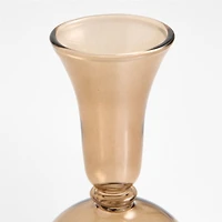 Milano Small Amber Glass Taper Candle Holder 5.2"