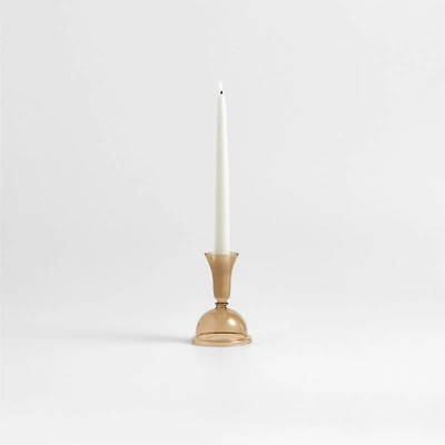 Milano Small Amber Glass Taper Candle Holder 5.2"