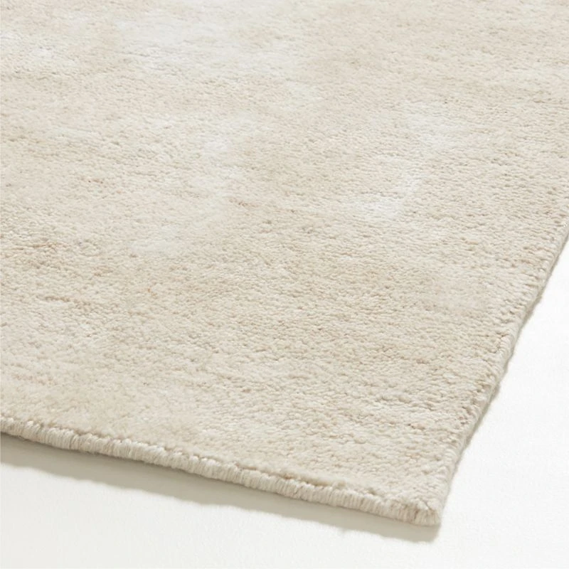 Milano Wool and Viscose Hand-Knotted Beige Area Rug 12'x15'