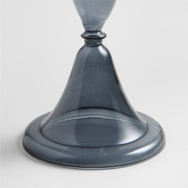 Milano Large Blue Glass Taper Candle Holder 12.5"