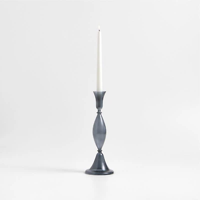 Milano Large Blue Glass Taper Candle Holder 12.5"
