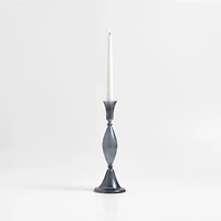 Milano Large Blue Glass Taper Candle Holder 12.5"