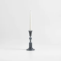 Milano Medium Blue Glass Taper Candle Holder 9.3"