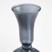 Milano Small Blue Glass Taper Candle Holder 5.2"
