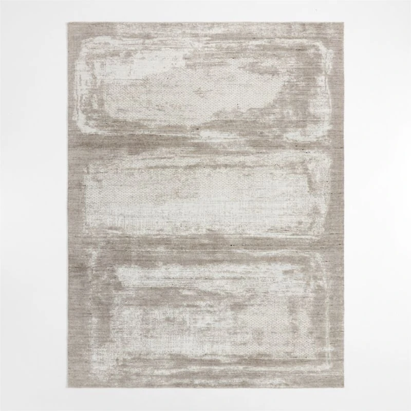 Milano Wool and Viscose Hand-Knotted Brown Area Rug 10'x14'