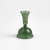 Milano Small Green Glass Taper Candle Holder 5.2"