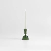 Milano Small Green Glass Taper Candle Holder 5.2"
