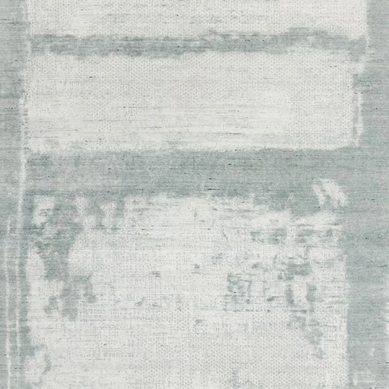 Milano Wool and Viscose Hand-Knotted Turquoise Blue Area Rug 9'x12'