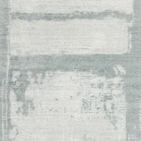 Milano Wool and Viscose Hand-Knotted Turquoise Blue Area Rug 9'x12'