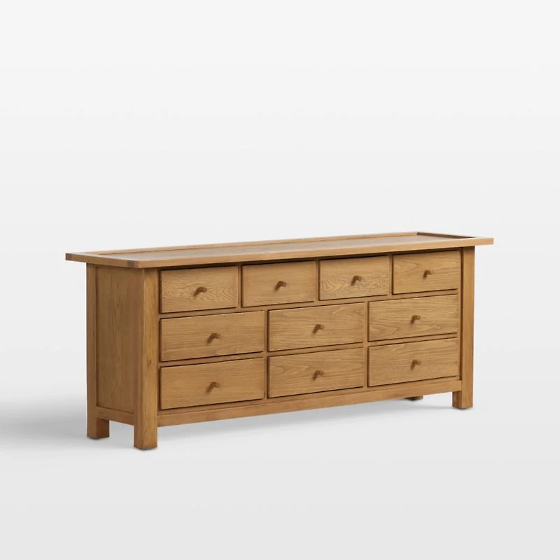 Millbrook 85" Natural Light Oak 10-Drawer Dresser