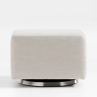 Milo Cream Nursery Gliding Ottoman with Silver Base