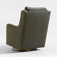 Milo Green Nursery Swivel Glider Chair with Gold Base
