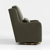 Milo Green Nursery Swivel Glider Chair with Gold Base