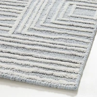 Milos Wool and Viscose Handwoven Blue Area Rug 6'x9'