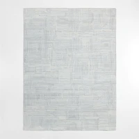 Milos Wool and Viscose Handwoven Blue Area Rug 6'x9'