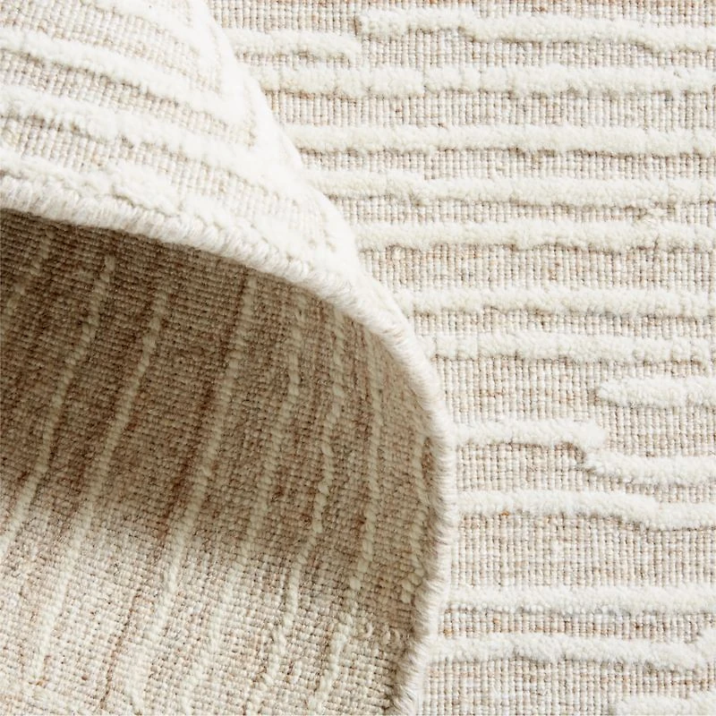 Milos Wool and Viscose Handwoven Sand Brown Area Rug 9'x12'