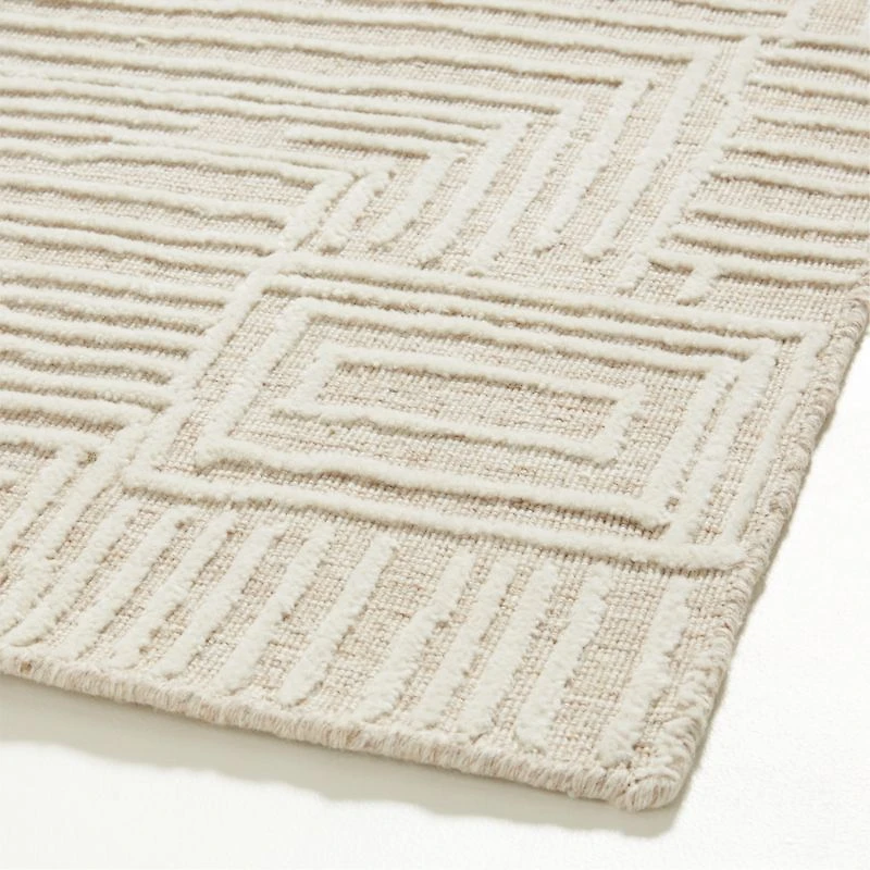 Milos Wool and Viscose Handwoven Sand Brown Area Rug 9'x12'