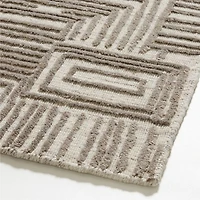 Milos Wool and Viscose Handwoven Taupe Brown Area Rug 6'x9'