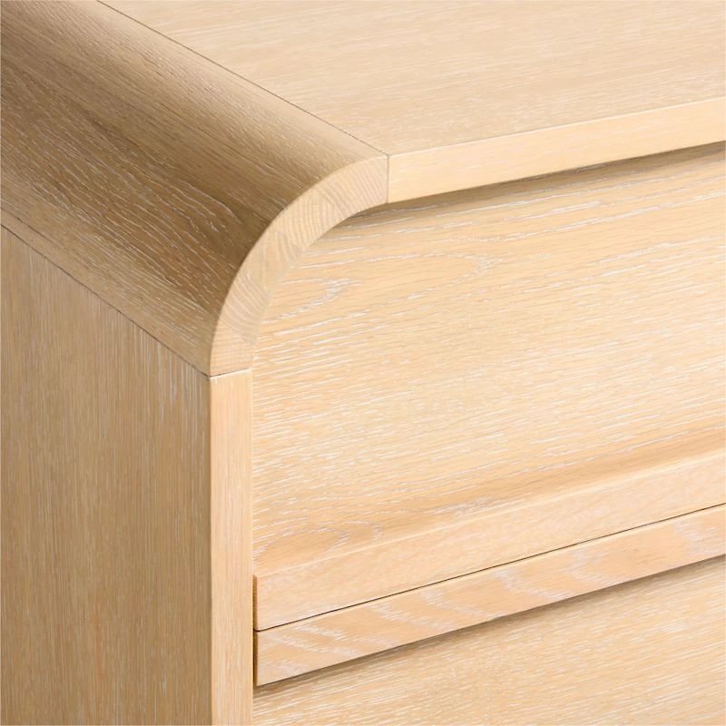 Mira 52" Natural Oak Wood Wide 6-Drawer Kids Dresser