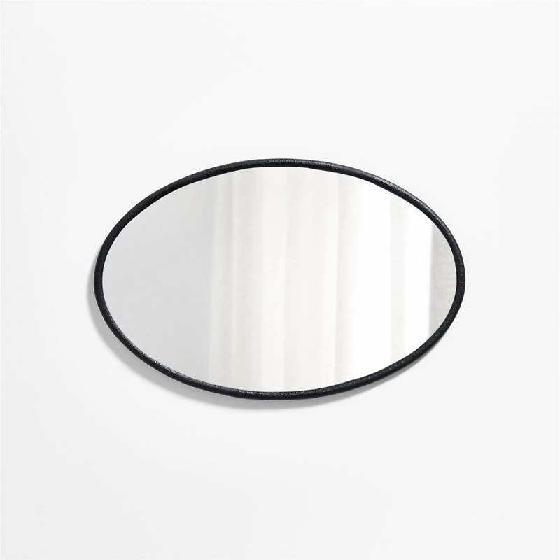 Mirabella Black Metal Oval Wall Mirror 25.75"x40"