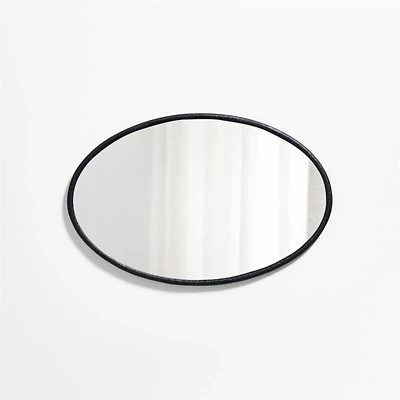 Mirabella Black Metal Oval Wall Mirror 25.75"x40"