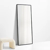 Mirabella Black Metal Rectangle Floor Mirror 32"x76"