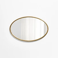 Mirabella Brass Metal Oval Wall Mirror 25.75"x40"