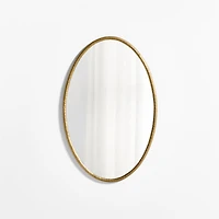 Mirabella Brass Metal Oval Wall Mirror 25.75"x40"