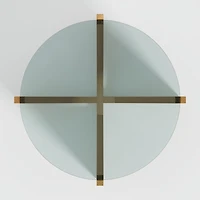 Miro Glass Coffee Table with Natural White Oak Wood Base