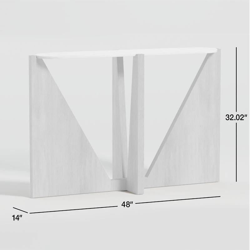Miro White Marble Console Table with Natural White Oak Wood Base