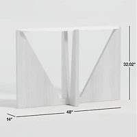 Miro White Marble Console Table with Natural White Oak Wood Base