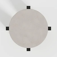 Miro Concrete Round End Table with Black Ebonized White Oak Wood Base