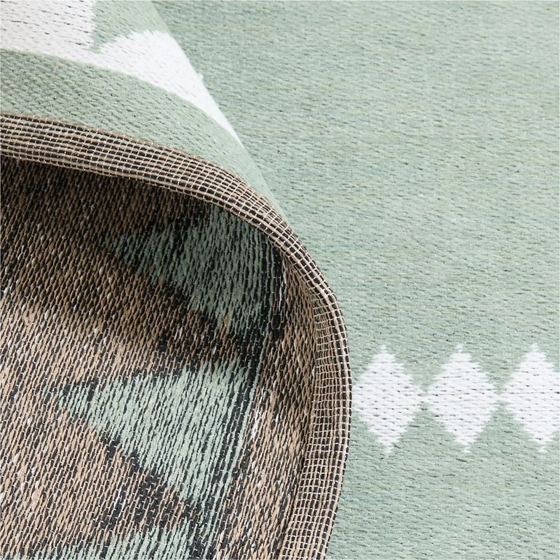 Mirror Pattern Green Chenille Kids 12"x18" Rug Swatch