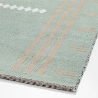 Mirror Pattern Green Chenille Kids 12"x18" Rug Swatch