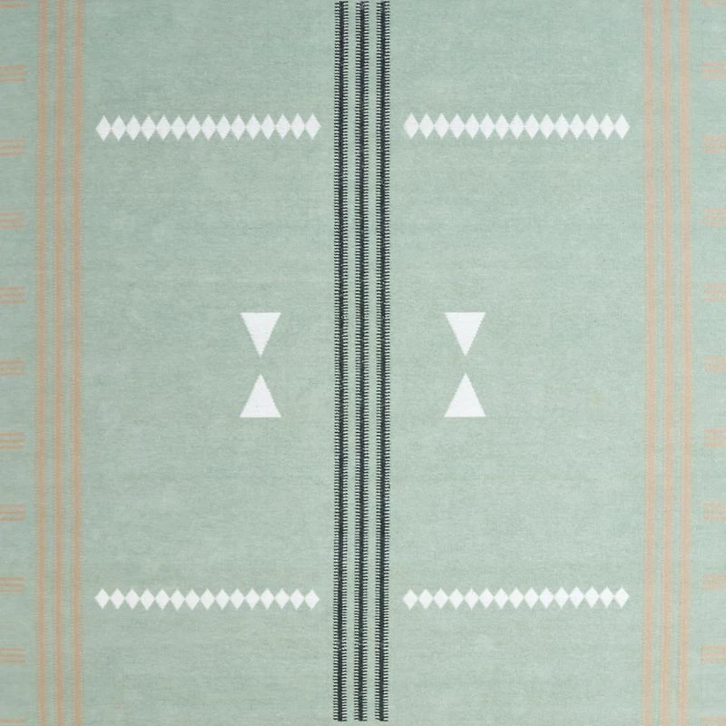 Mirror Pattern Green Chenille Kids 12"x18" Rug Swatch