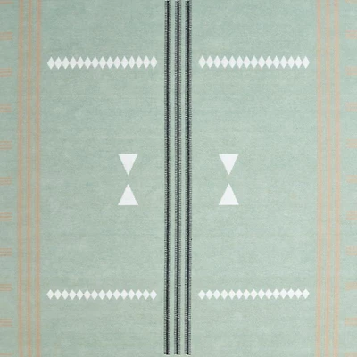 Mirror Pattern Green Chenille Kids 12"x18" Rug Swatch