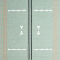 Mirror Pattern Green Chenille Kids 12"x18" Rug Swatch