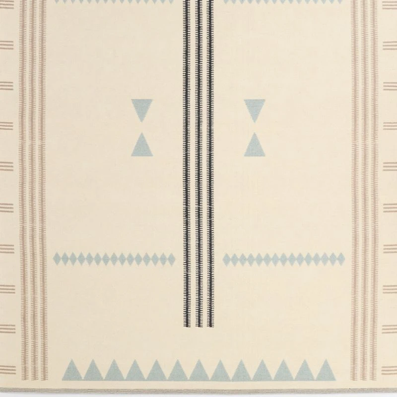 Mirror Pattern Mist Blue Chenille Kids Area Rug 5'x8'