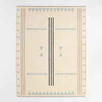 Mirror Pattern Mist Blue Chenille Kids Area Rug 5'x8'