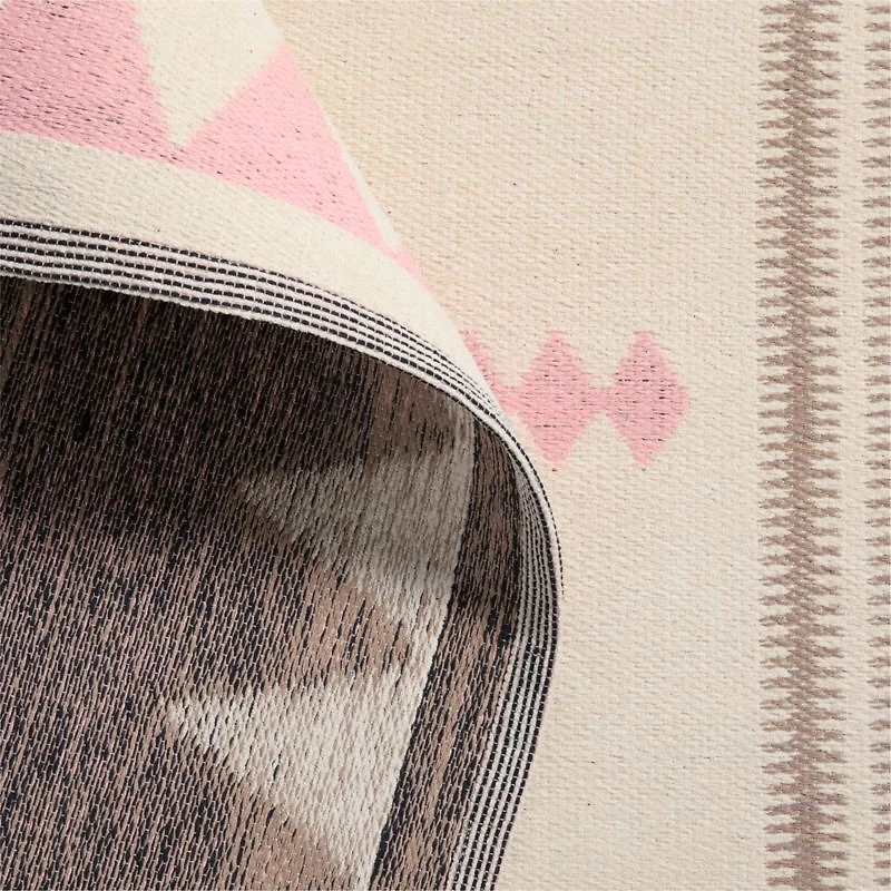 Mirror Pattern Elegant Pink Chenille Kids Area Rug 6'x9'