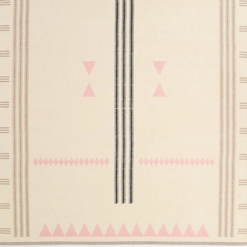 Mirror Pattern Elegant Pink Chenille Kids Area Rug 6'x9'